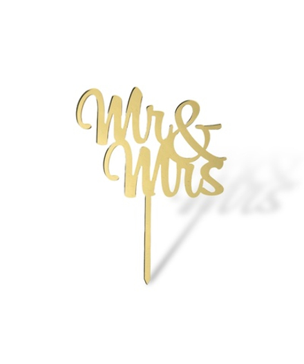 Топпер на палочке  "Mr Mrs" , 10см, акрил  2мм