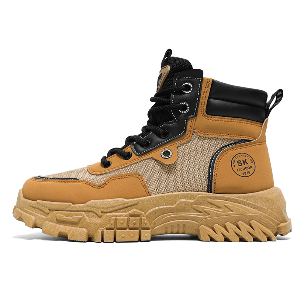 AiJP Work Boots Men"s High top Black/Yellow