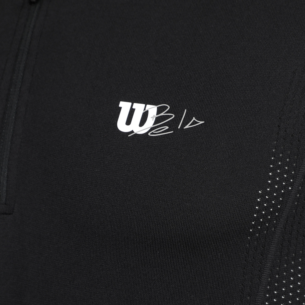 Мужское теннисное поло Wilson Series Seamless Henley Half-Zip 2.0 Polo Men - Black, White
