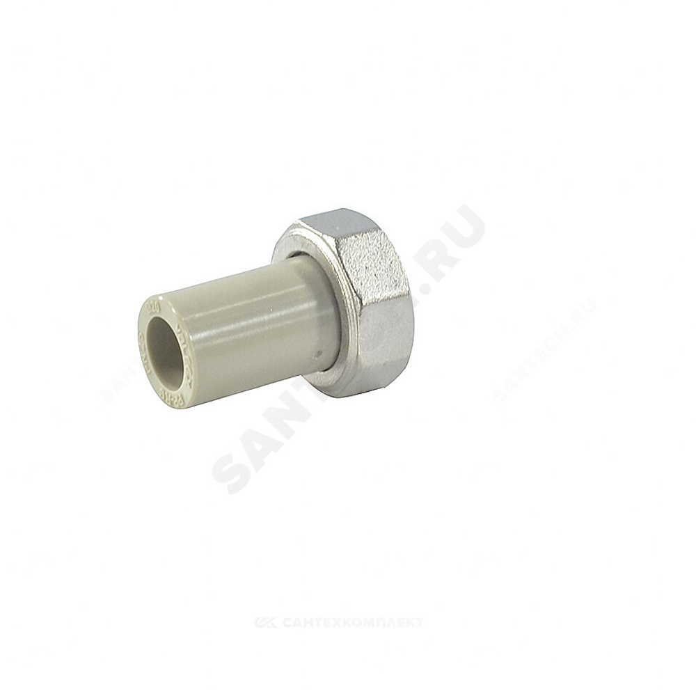 Штуцер PP-R комбинированный серый Дн 32х1 1/4" с накидной гайкой VALFEX 10136032Г