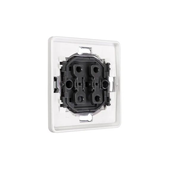 Переключатель проходной двухклавишный KRANZ Miele Round Перламутр KR-78-0709-1
