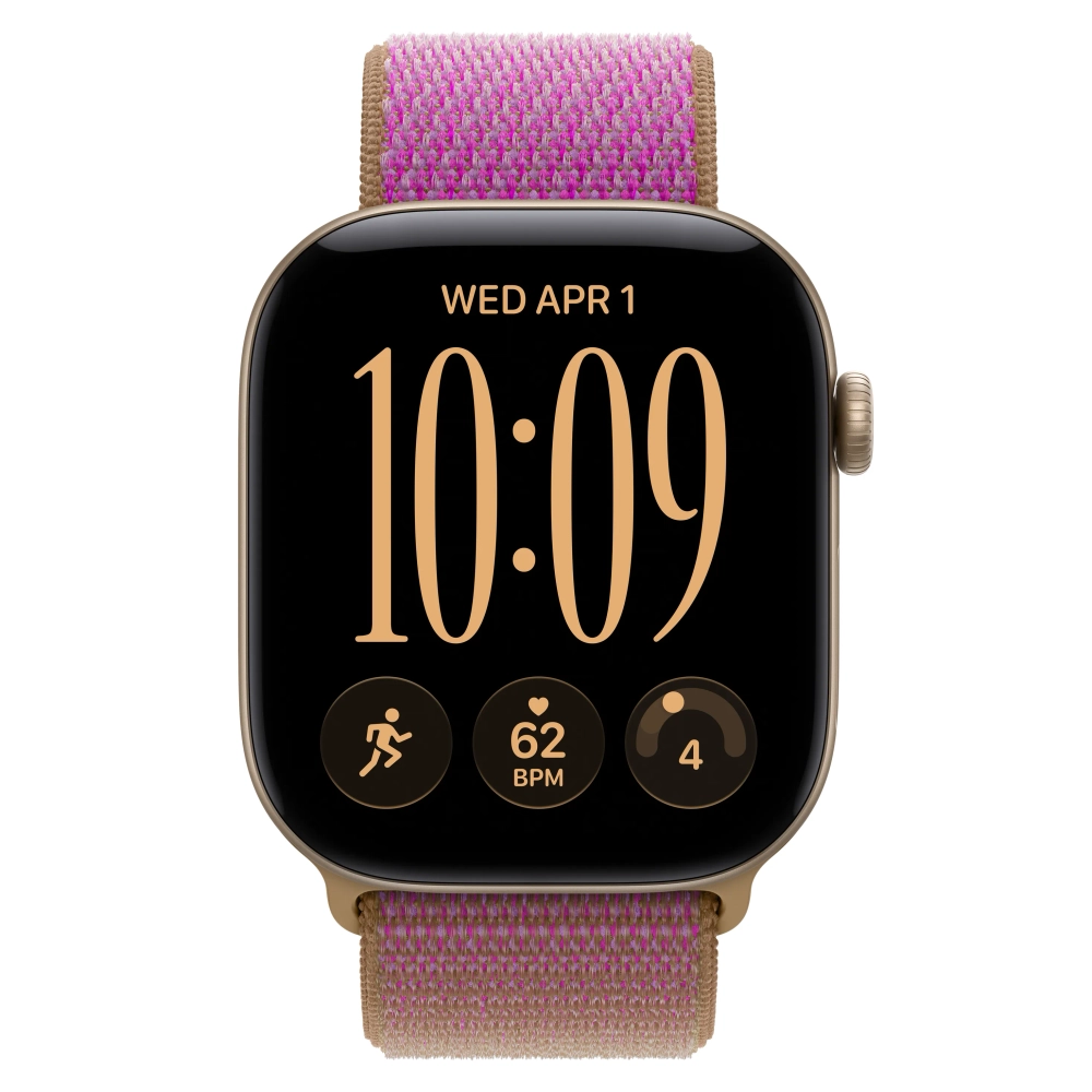 Умные часы Apple Watch Series 12 GPS, 46mm, Light Gold Aluminum Case with Magenta Sport Loop