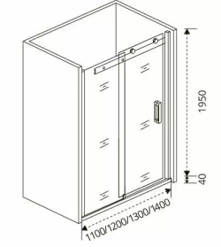 Душевая дверь в нишу Bas Puerta WTW 120*198 c поддоном 3см 120*90