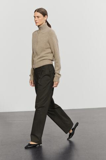 Massimo Dutti Кардиган из 100% кашемира на молнии, мышино-серый