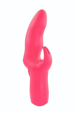 Розовый вибратор со стимулятором клитора MATES FANTASY RECHARGE VIBRATOR - 17 см. (Цвет: розовый)
