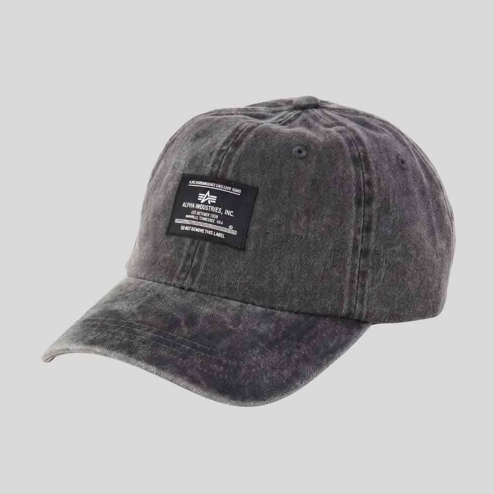 Бейсболка Alpha Industries Battlewash Cap Black (Черная)