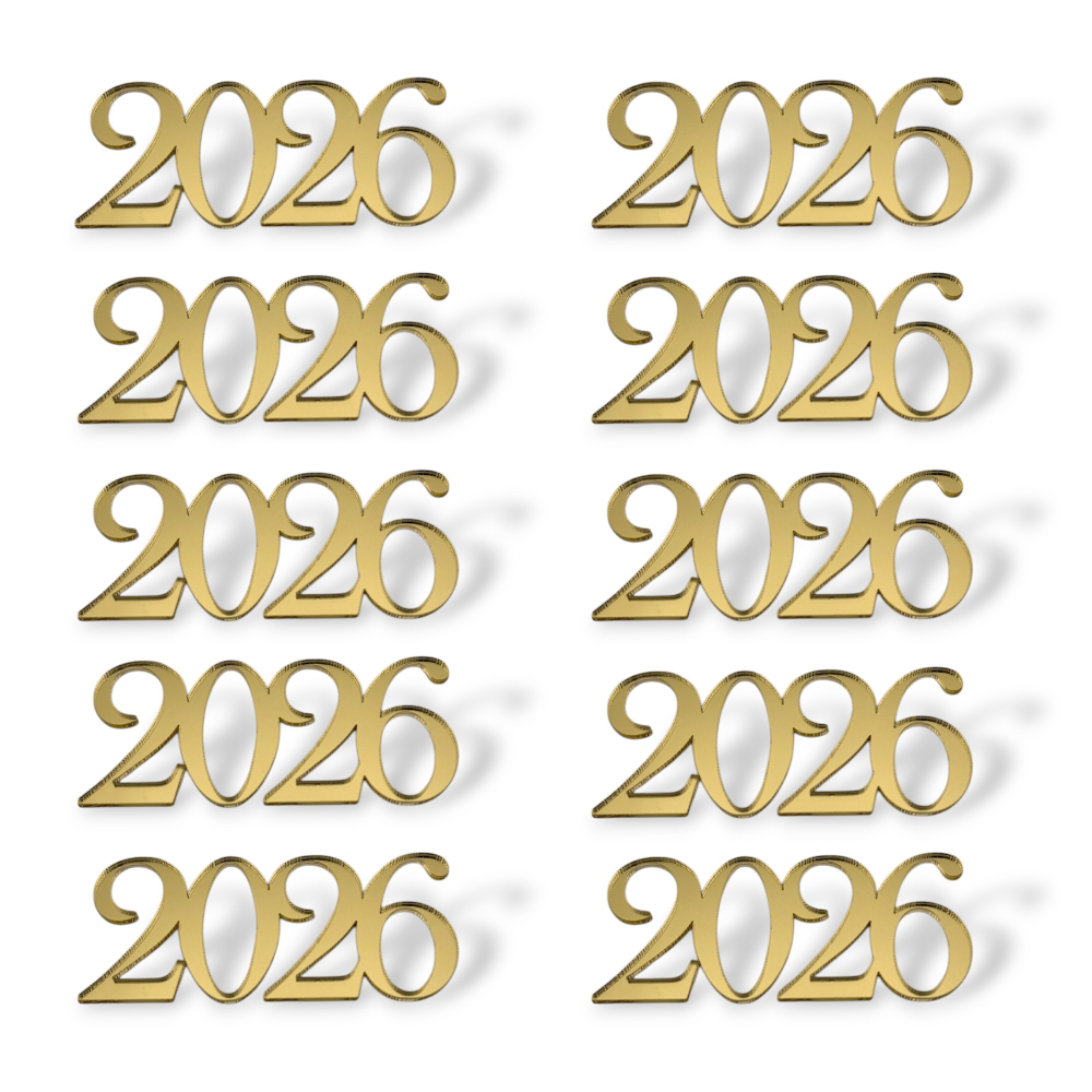 Топпер Мини "2026" ТМ6241 3,5см 10шт акрил