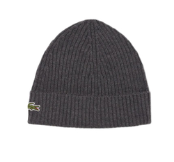 Czapka zimowa Lacoste Unisex Ribbed Wool - grey