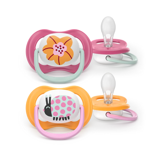 Əmzik\  Ultra air soother, 6-18m, deco girl, 2-pack