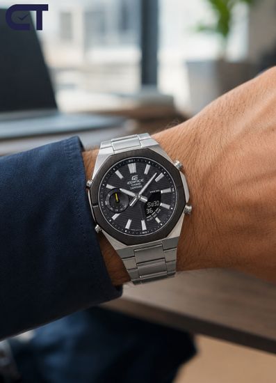 CASIO ECB-S10DB-1ADF EDIFICE мужские наручные часы — тонкая модель с Bluetooth и чёрным IP-безелем