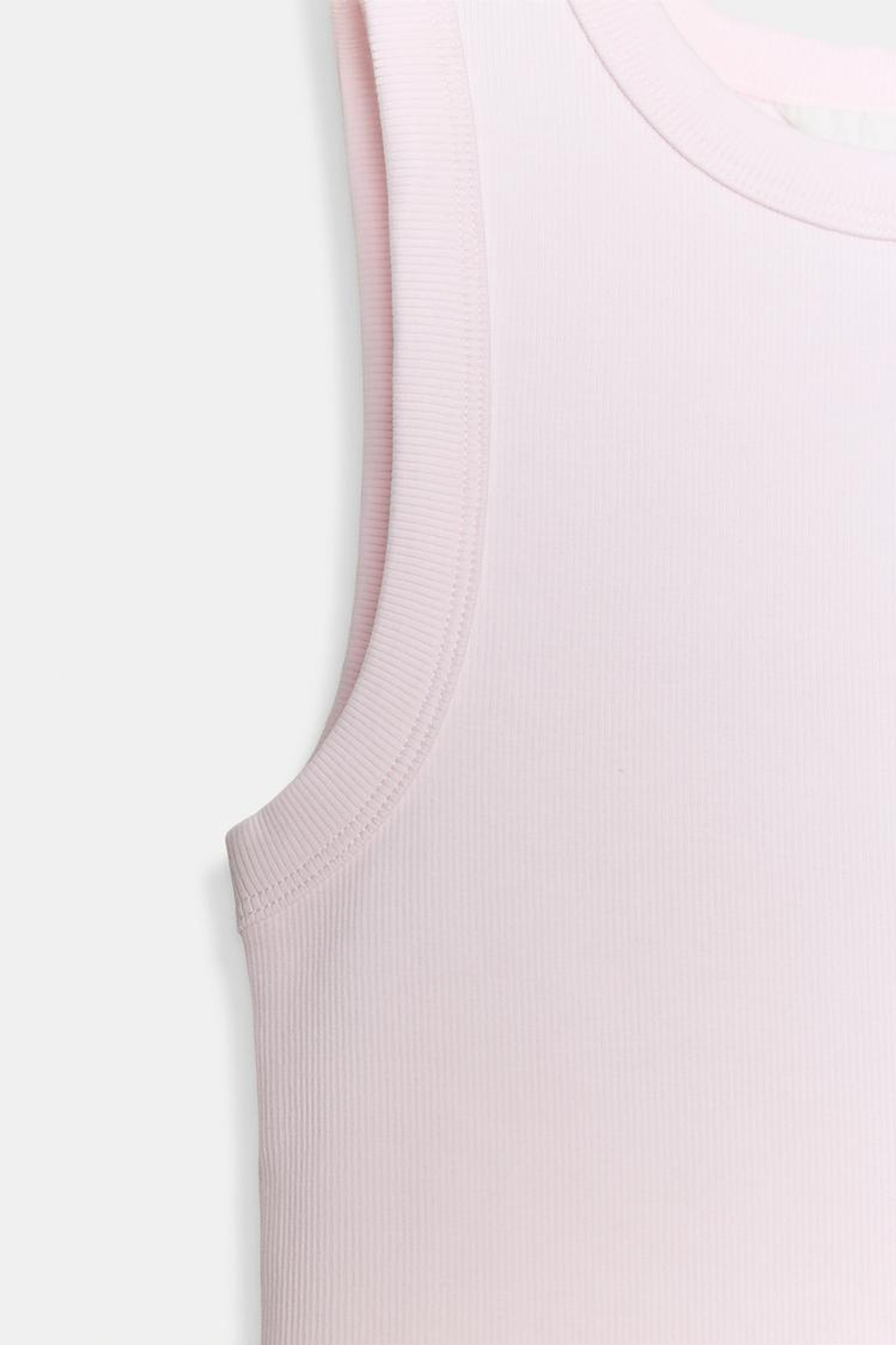 ZARA ТОП В РУБЧИК, ПАСТЕЛЬНО-РОЗОВЫЙ