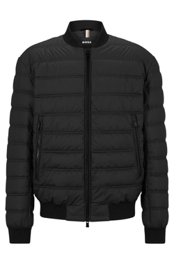 Мужская теннисная куртка BOSS x Matteo Berrettini Water-Repellent Puffer Jacket With Two-Way Zip - черный