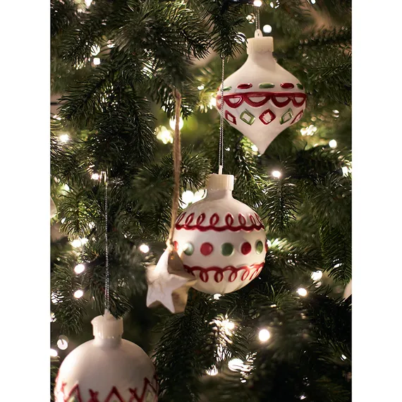 Набор ёлочных украшений с подсветкой festive embroidey из коллекции new year essential, 4 шт.