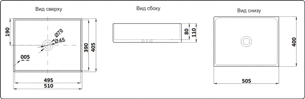 Умывальник CeramaLux 7050K