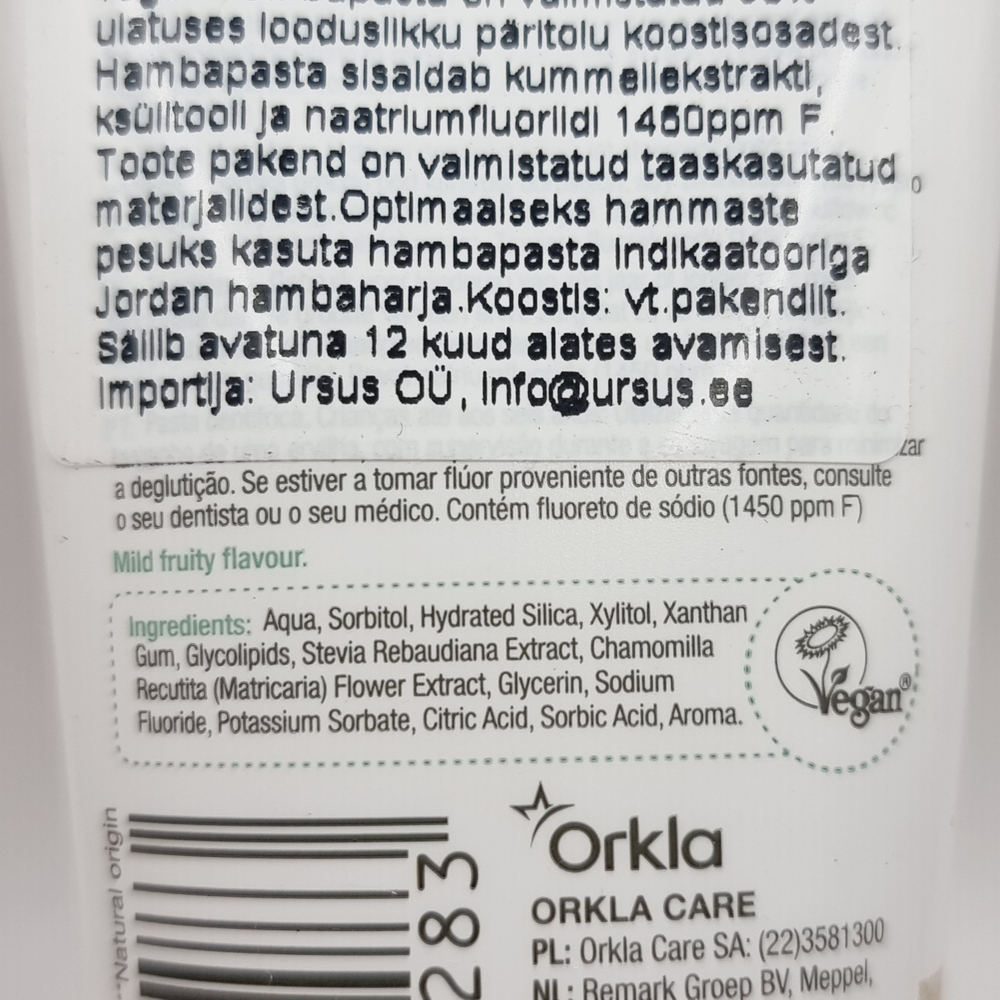 Зубная фторосодержащая паста детская Jordan Junior Green Clean 10% ксилит, 6+ лет, 50 мл (Швеция)