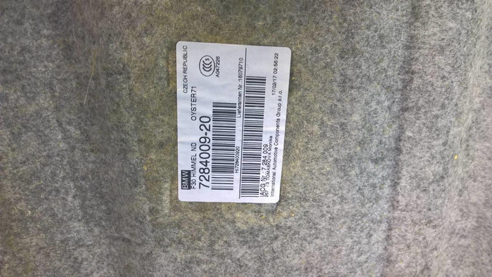 Обшивка потолка BMW 3er F30 (2011-2020)