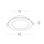 ST212.508.05 Св-к встр. Белый LED 1*5W 3000K/4000K/6000K 375Lm Ra80 110° IP20 D92xH30 220-240V