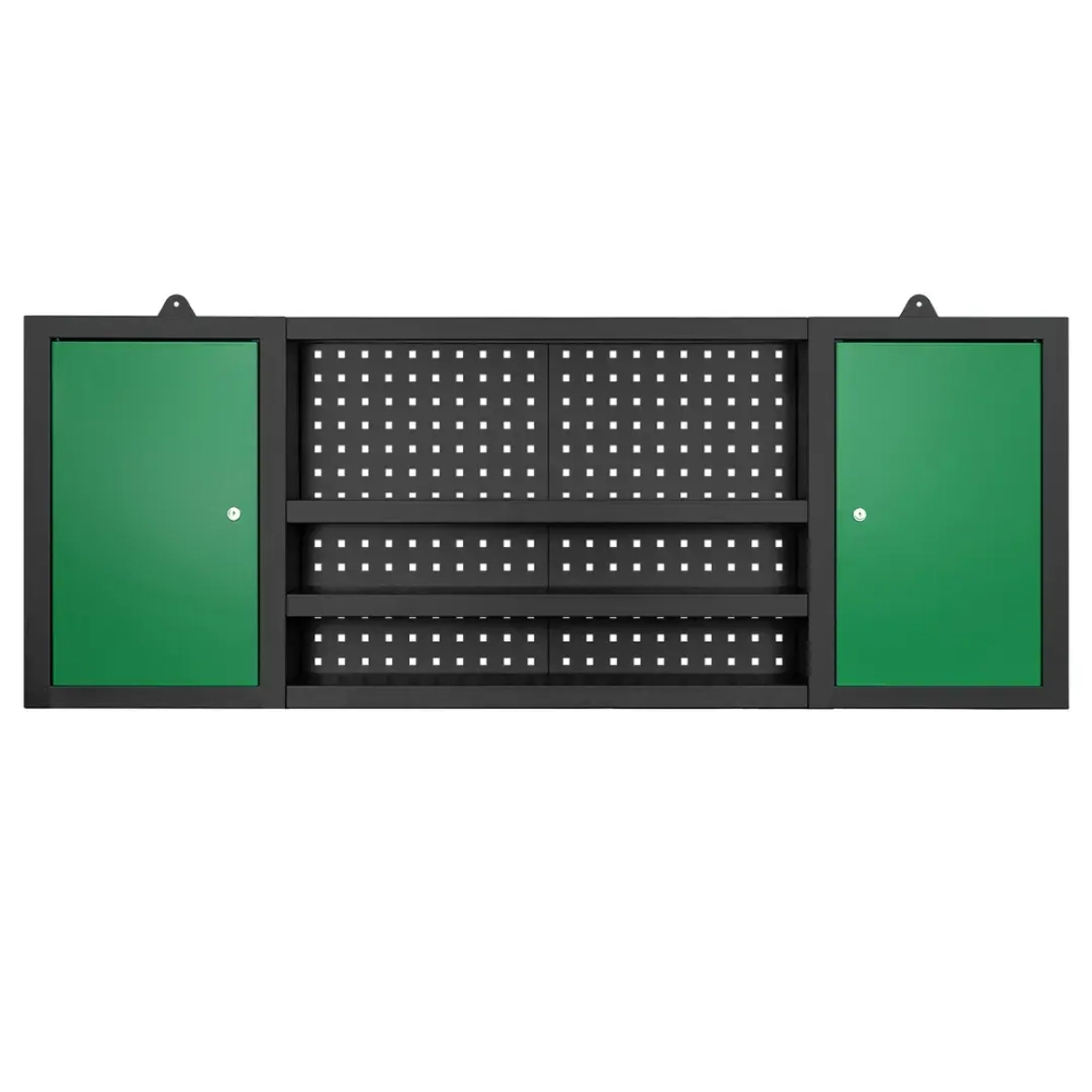 Комплект металл. гаражной мебели 2362x500x2050мм (стол:1600х500х750мм,шкаф:1990х500х762мм,тележка 2шт:658х600х400мм,навесной модуль:1600х600х200мм) RockFORCE RF-01Y0207