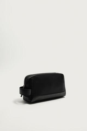 ZARA КОМБИНИРОВАННАЯ НЕЙЛОНОВАЯ КОСМЕТИЧКА, ЧЕРНЫЙ