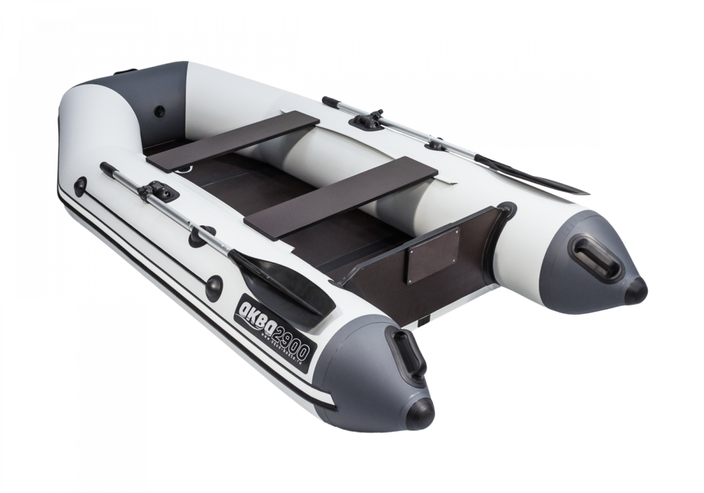 Аква-2900 СКК СЕРЫЙ/ГРАФИТ слань-книжка киль + KAMISU T 5 BMS (комплект лодка + мотор)