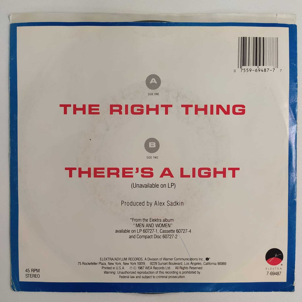 Simply Red - The Right Thing (США 1987г.) 7", 45 RPM, Single