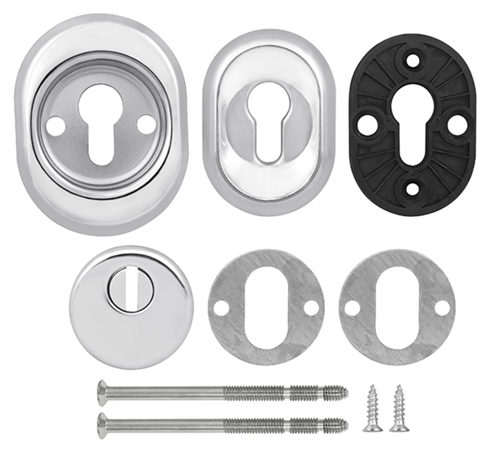 Броненакладка DEF.CRE/OV-set.9726 (DEF 9726) M6x90 врезная с чашкой CP-8 хром