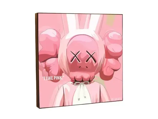 Постер на деревянной основе Игрушка Kaws Pink 713125