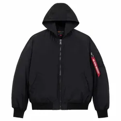 Куртка утепленная мужская ALPHA INDUSTRIES MA-1 HOODED RELAXED FIT FLIGHT JACKET (OXFORD LOGO)