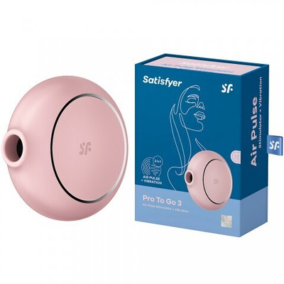 Воздушный клиторальный стимулятор с вибрацией Satisfyer Pro To Go 3 розовый