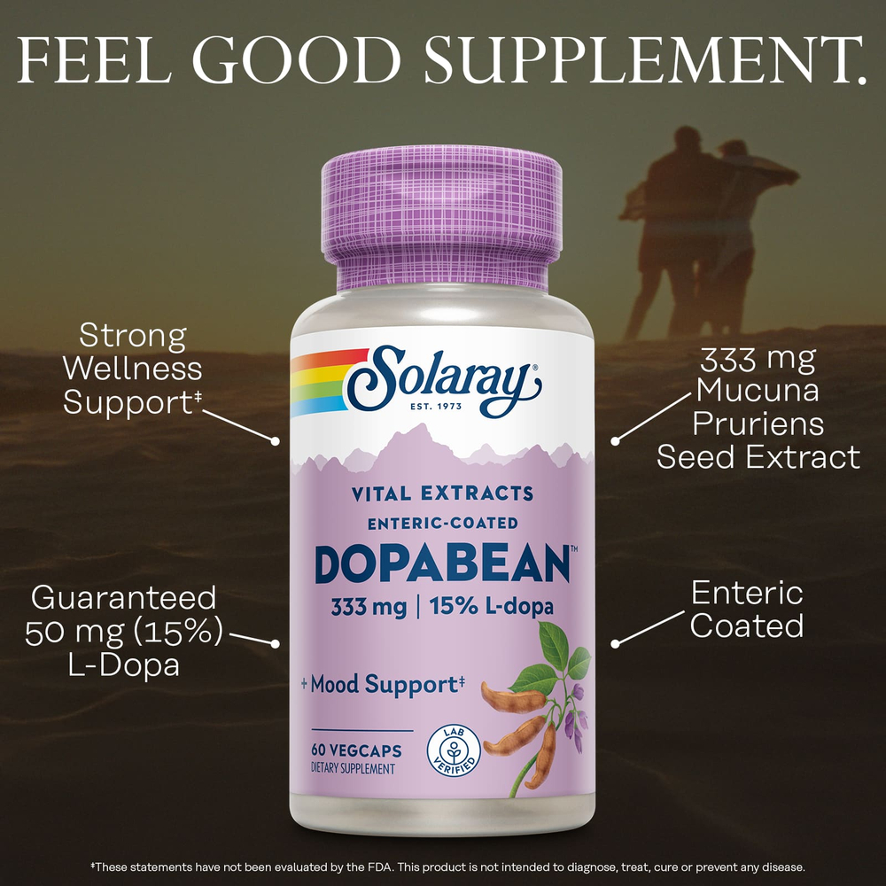 Solaray, Vital Extracts, DopaBean ™, 60 растительных капсул