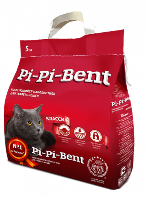 Комкующийся наполнитель Pi-pi Bent для кошачьего туалета, 5 кг