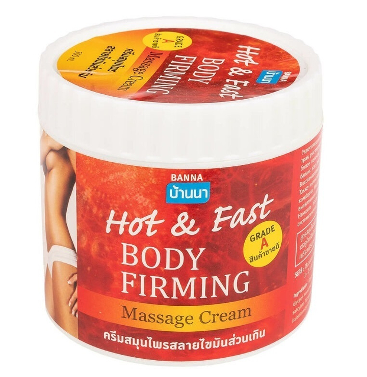 Крем для тела Banna Hot and Fast Body Firming массажный согревающий подтягивает кожу Massage Cream 500 мл