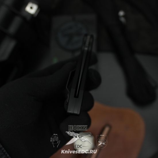 Автоматический нож Pro-Tech PTLG307 D2 Rockeye Operator - черн. алюм. рук-ть/тритий, черн. клинок CPM-D2