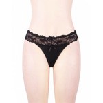 Трусики танга Sexy Floral Lace, черные, 3XL