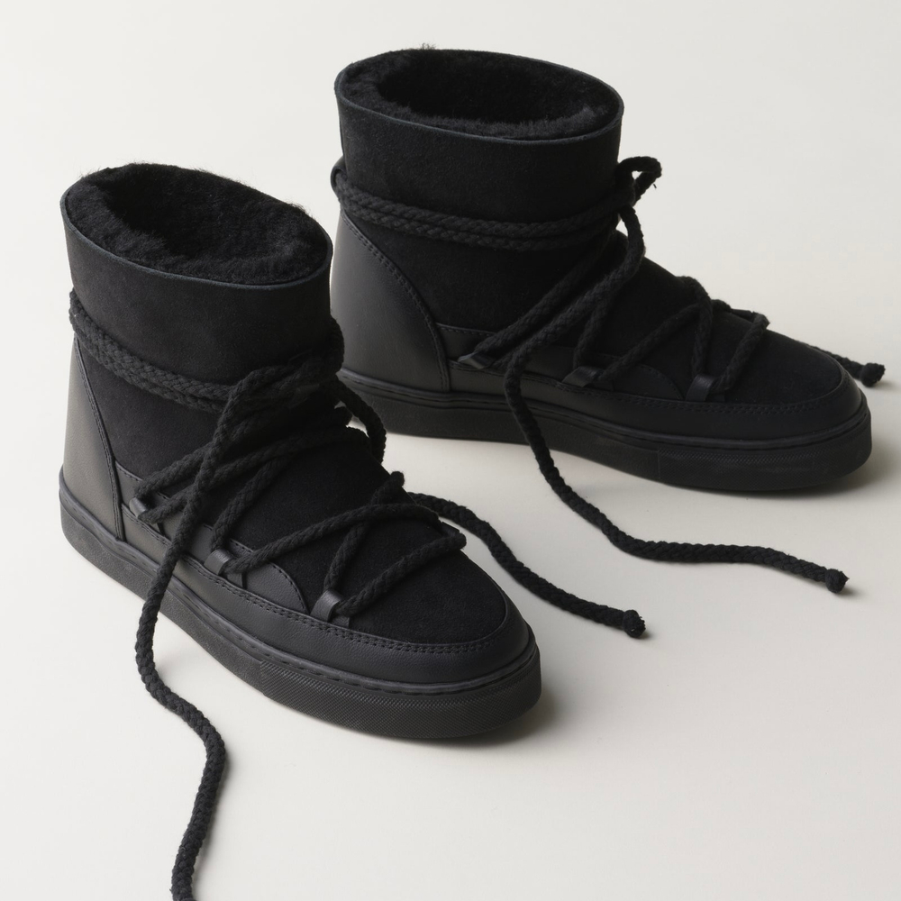 Высокие комбинированные кеды INUIKII Sneaker Classic Black на меху