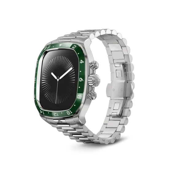 Корпус для Apple Watch CRCS46 - Серебристый/Зелёный