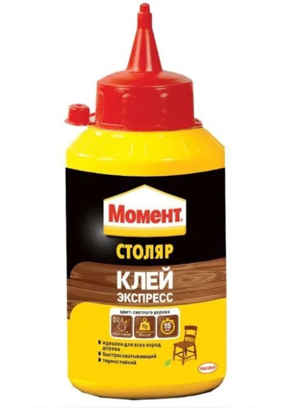 Клей МОМЕНТ-СТОЛЯР 250г, экспресс, светлое дерево, 422981 *12