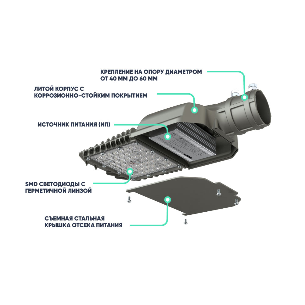 Светильник LED ДКУ Гроза 70 XS Лайт CRI70 3000К 135х55° PROMLED