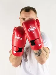 C524 Перчатки полуконтакт Clinch Semi Contact Gloves Kick красные