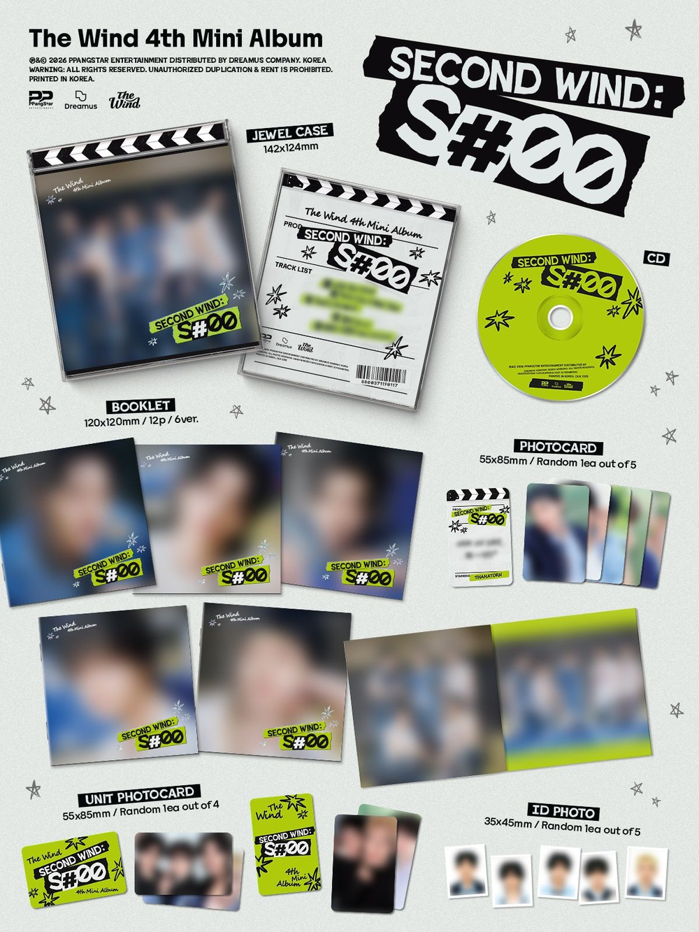 Альбом THE WIND - SECOND WIND : S#00 4th Mini Album JEWEL CASE 6 Version SET