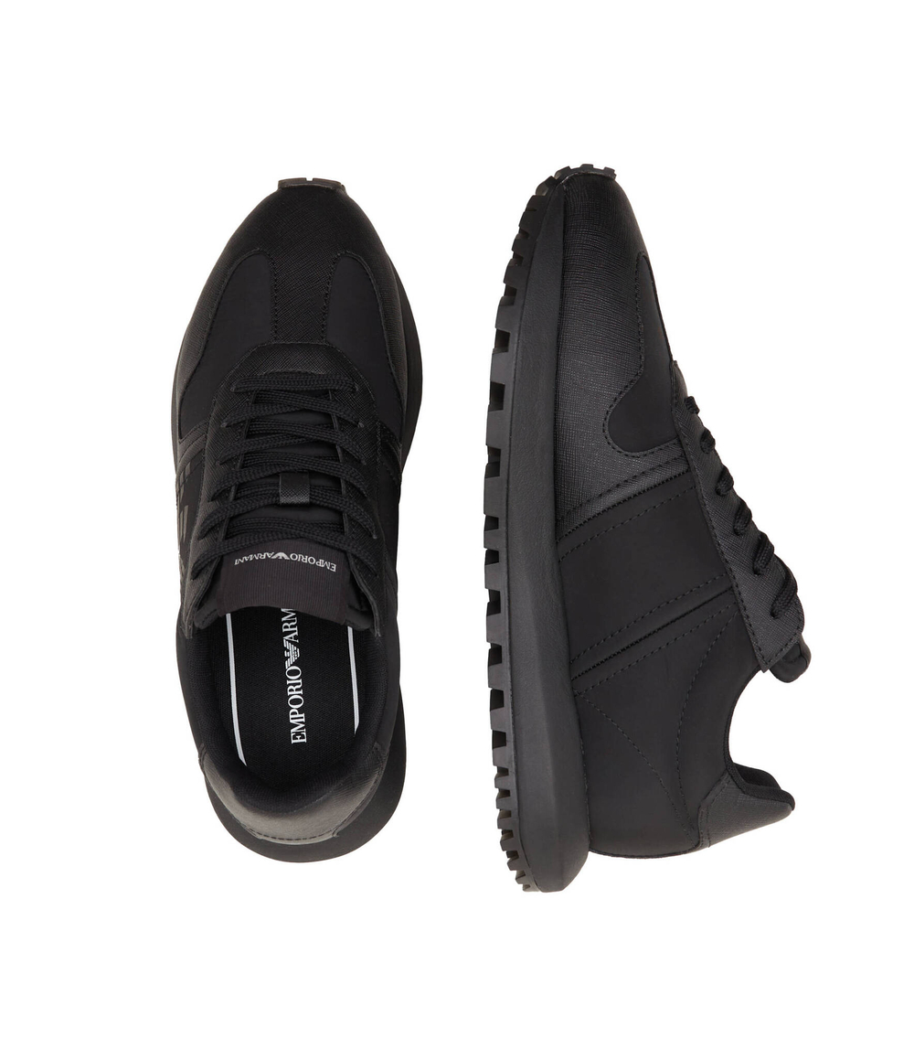 Кроссовки SNK RECY.SAFFIANO PU Emporio Armani - черный(X4X640 XN949)