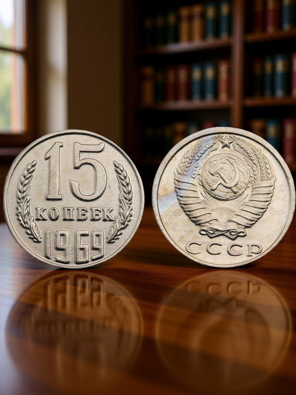 15 копеек 1969 года СССР. Советский Союз. Погодовка Советы. Копия редкой монеты никель