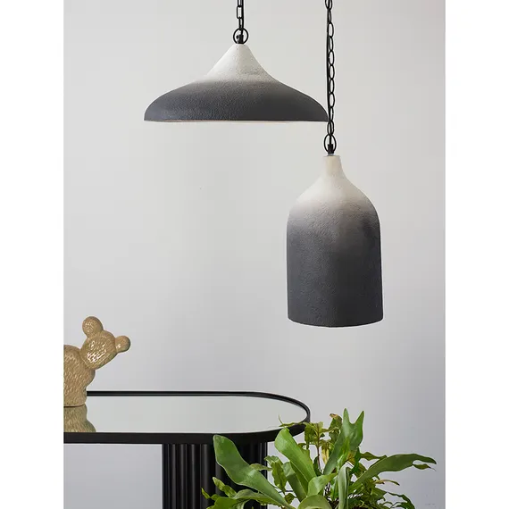 Светильник подвесной sustainable collection, D44х19 см, черный/белый
