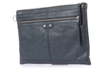 Balenciaga Zip Closure Sheepskin Clutch Regular Men"s Dark Gray