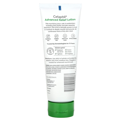 Cetaphil, Advanced Relief Lotion, для сухой чувствительной кожи, без отдушек, 226 г (8 унций)