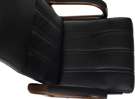 Кресло руководителя Бюрократ T-9932Walnut черный кожа крестов. металл/дерево