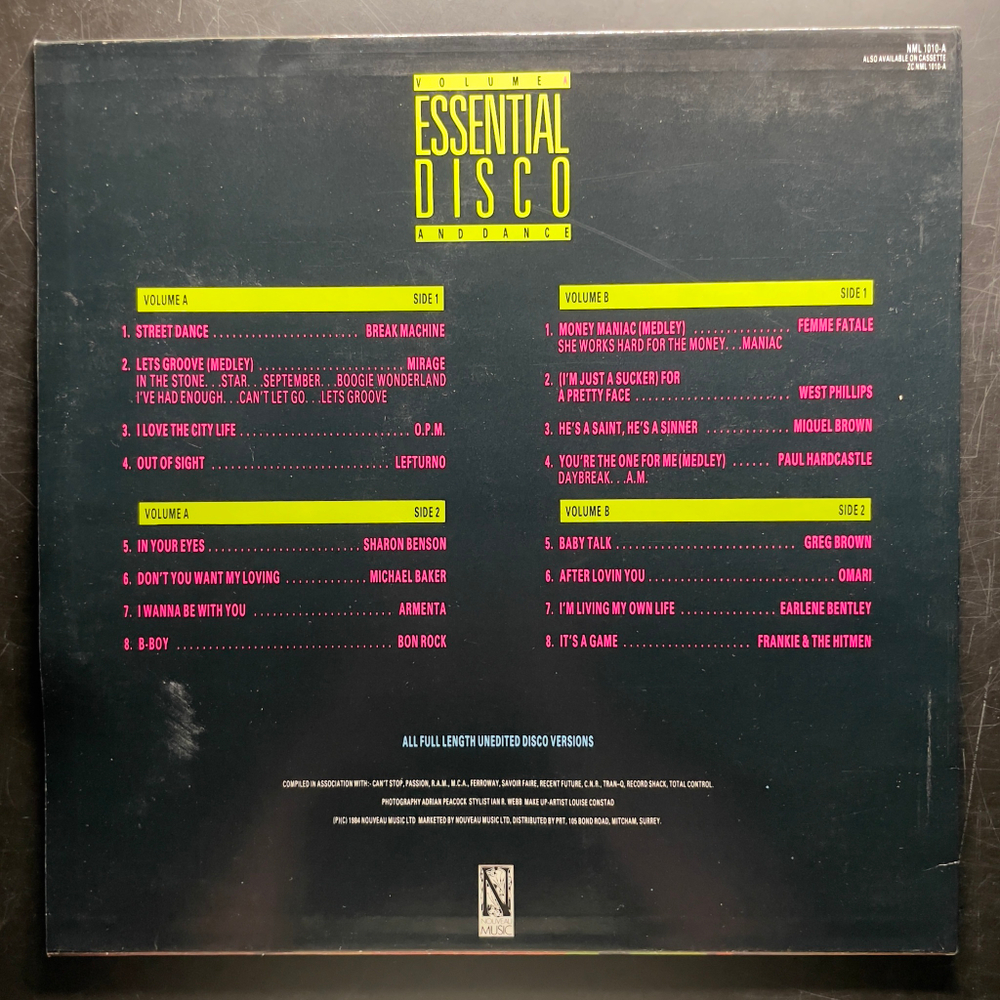 Сборник Essential Disco And Dance Volume A (Англия 1984г.)