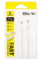 Кабель-зарядка Type-C на Type-C Baseus New Braided 100W 1м (E0426V01) белый