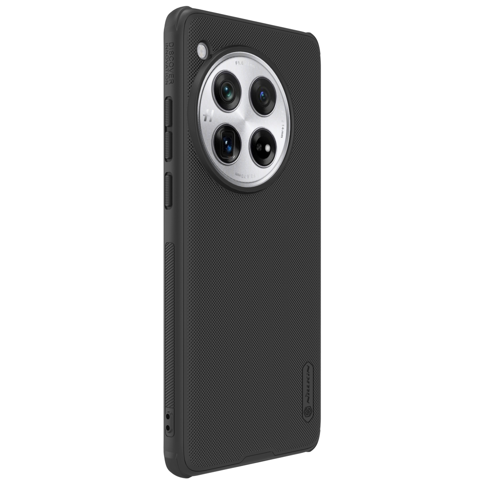 Усиленный чехол черного цвета от Nillkin для смартфона Oneplus 12, серия Super Frosted Shield Pro