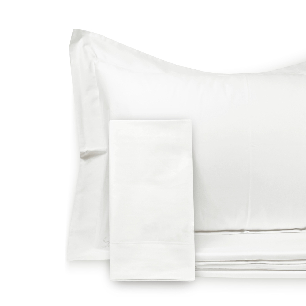 Однотонное постельное белье из сатина | White